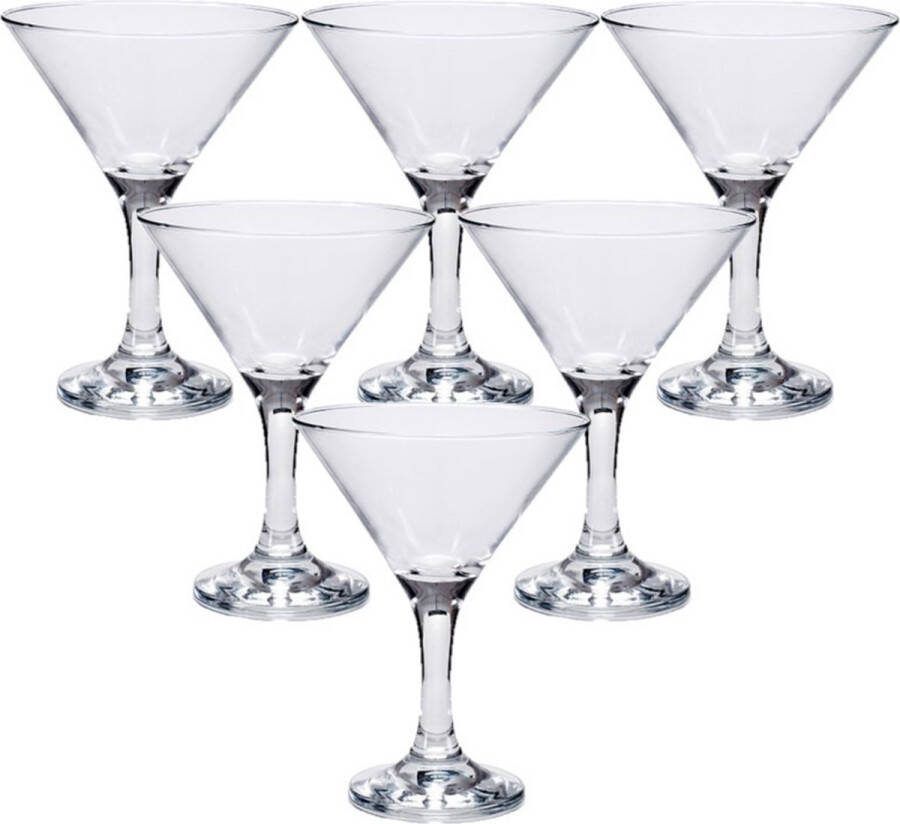 Pasabahce Cocktailglazen set 18x stuks martiniglazen transparant 190 ml