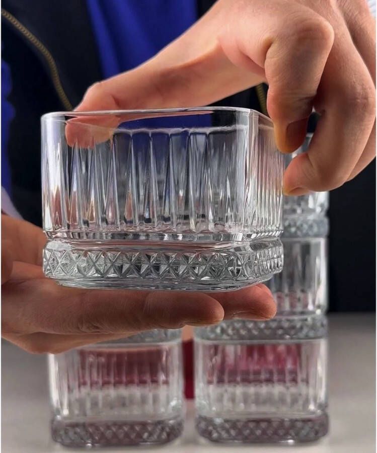 Pasabahce Elysia – Vierkante Snack Tapasschaaltjes – Glas – 80 mm x 80 mm – Set van 4