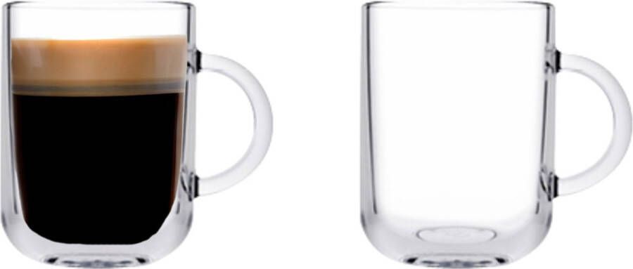 Pasabahce Koffie thee glazen set 2x stuks transparant glas 330 ml Koffie- en theeglazen