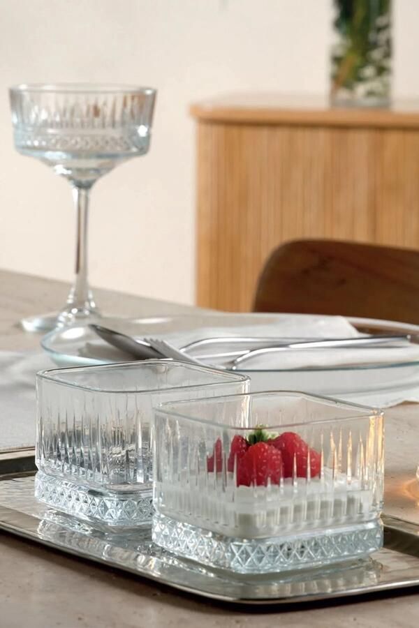 Pasabahce Elysia – Vierkante Snack Tapasschaaltjes – Glas – 80 mm x 80 mm – Set van 4