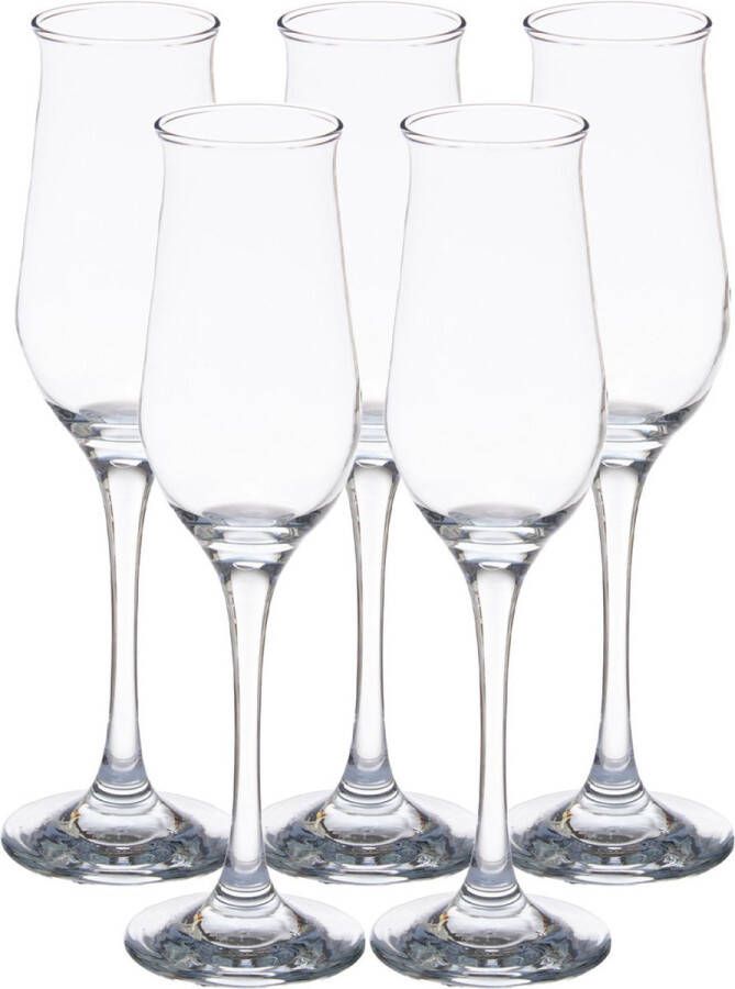 Pasabahce Prosecco Champagneglazen glas set 12x stuks 190 ml Champagneglazen