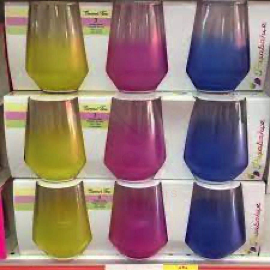 Pasabahce Summer Time Gekleurde Drinkglazen Set van 3 425 ml