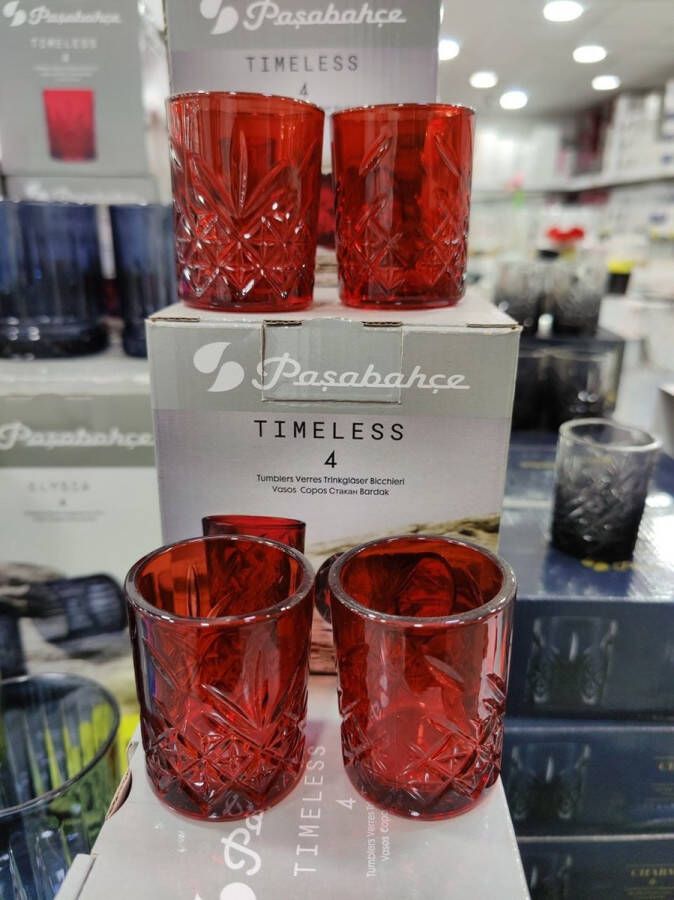 Pasabahce Timeless – Rode Shotglazen – 62 ML – Set van 4