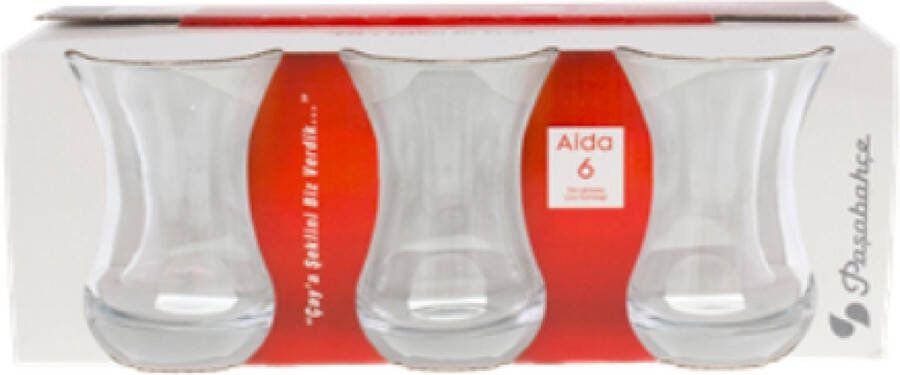 Pasabahce Caybardagi Turkse Theeglazen 160 ml espressoglazen koffieglazen 6 stuks