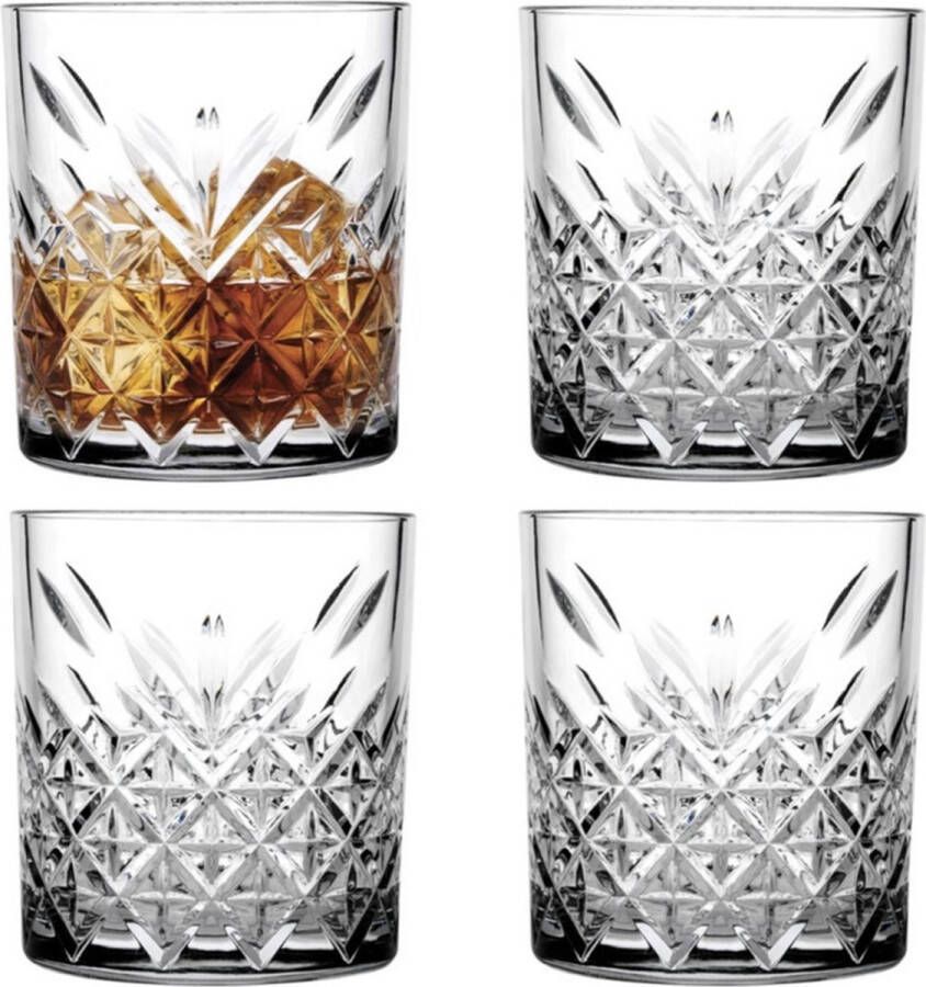 Pasabahce Whisky glazen 8x Timeless serie transparant 340 ml Whiskeyglazen