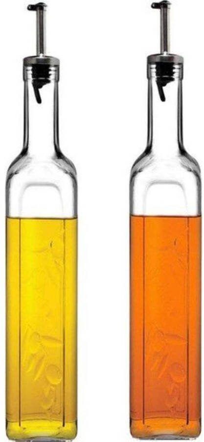 Pasabahce Zelfgemaakte azijn olie karaf dispenser set van 2 500ml inhoud 80229 glas