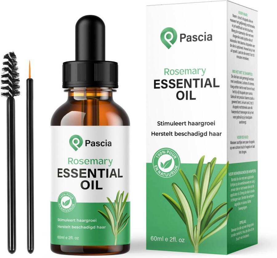 Pascia – Rozemarijn Olie – Rosemary Oil Rosemary Oil Hairgrowth – Rozemarijn Olie Voor in Het Haar – Alternatief Minoxidil 100% Natuurlijk – Haarserum Haarolie – Haargroei- Tegen Haaruitval – 60ml