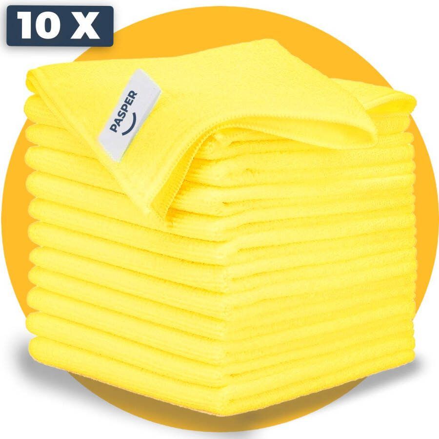 Pasper Microvezeldoekjes Geel 10 stuks van 40 x 40 cm microvezeldoekjes schoonmaak