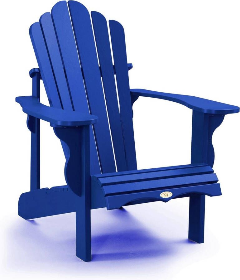 Patio Leisureline Muskoka of Adirondack chair van gerecycled kunststof in royal blue. Unieke afwerking geen zichtbare schroeven!