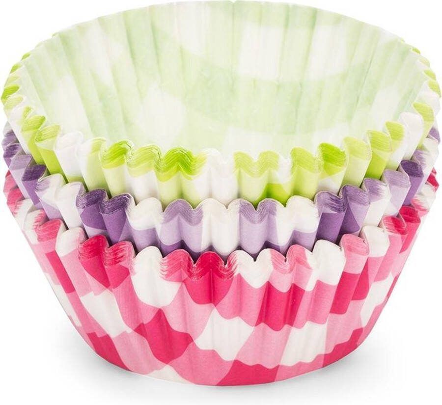 Patisse Cupcakevormen 5 Cm Papier Groen paars roze 90 Stuks