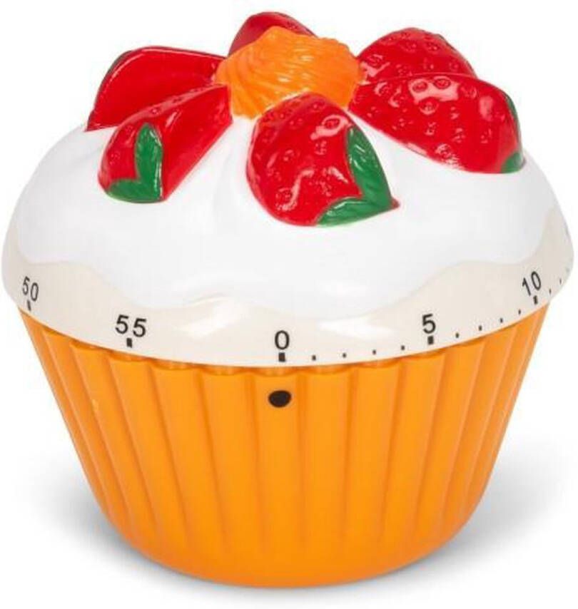 Patisse kookwekker cupcake 7 6 x 7 6 cm oranje wit rood