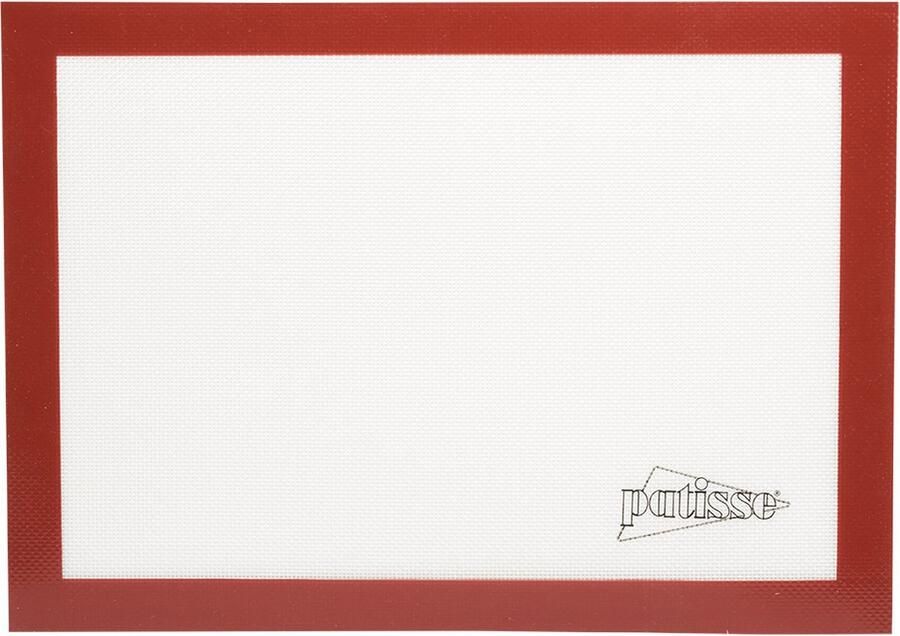 Patisse Bakmat 42 X 30 Cm Siliconen Rood wit