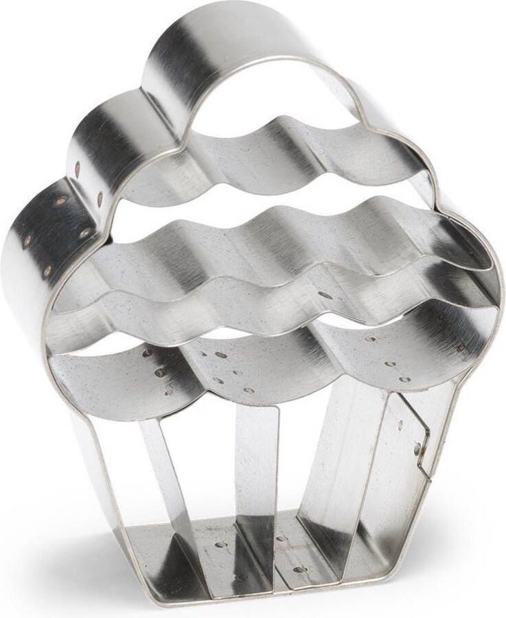 Patisse uitsteekvorm Cupcake 7 cm RVS zilver