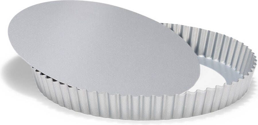 Patisse Quichevorm Met Losse Bodem 30 Cm Staal Zilver