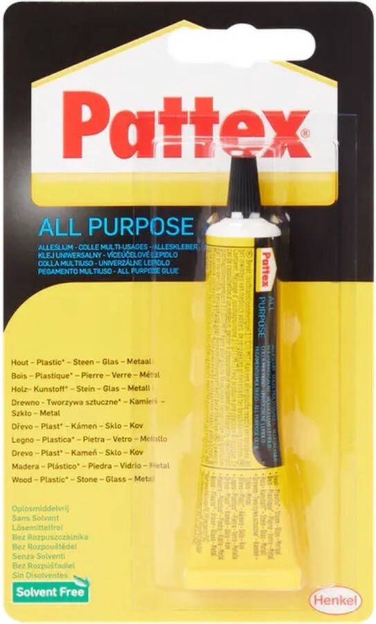 Pattex alleslijm 18 gram all purpose glue alles lijm hout plastic steen glas metaal oplosmiddelvrij
