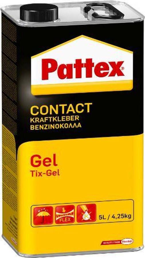 Pattex Contactlijm Tix Gel 4.5 KG Gelvormig Druipt niet Vochtbestendig