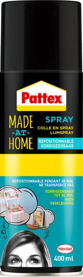 Pattex Made At Home lijmspray corrigeerbaar 400 ml lijm spray