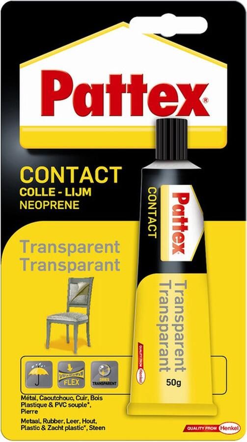 Pattex 12x Contactlijm Transparant 50 gr