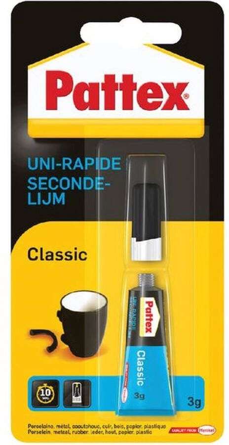 Pattex Secondelijm Classic tube 3gram op blister 1 stuk 12 stuks