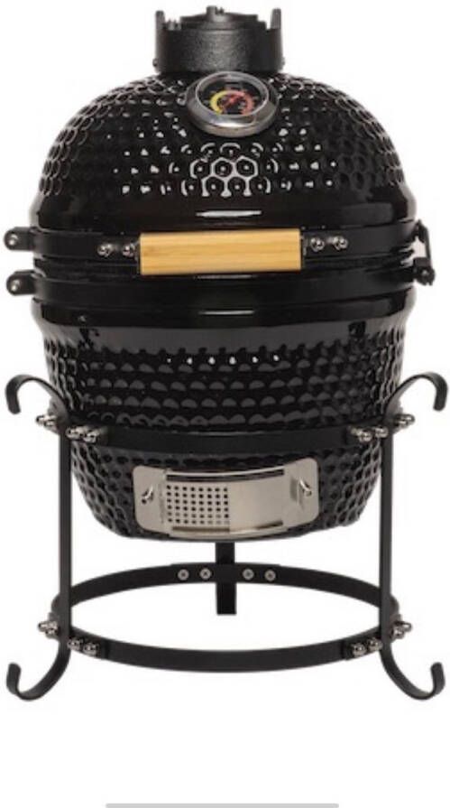 Patton Kamado Keramische Houtskoolbarbecue 13 Inclusief Heatdeflector Zwart