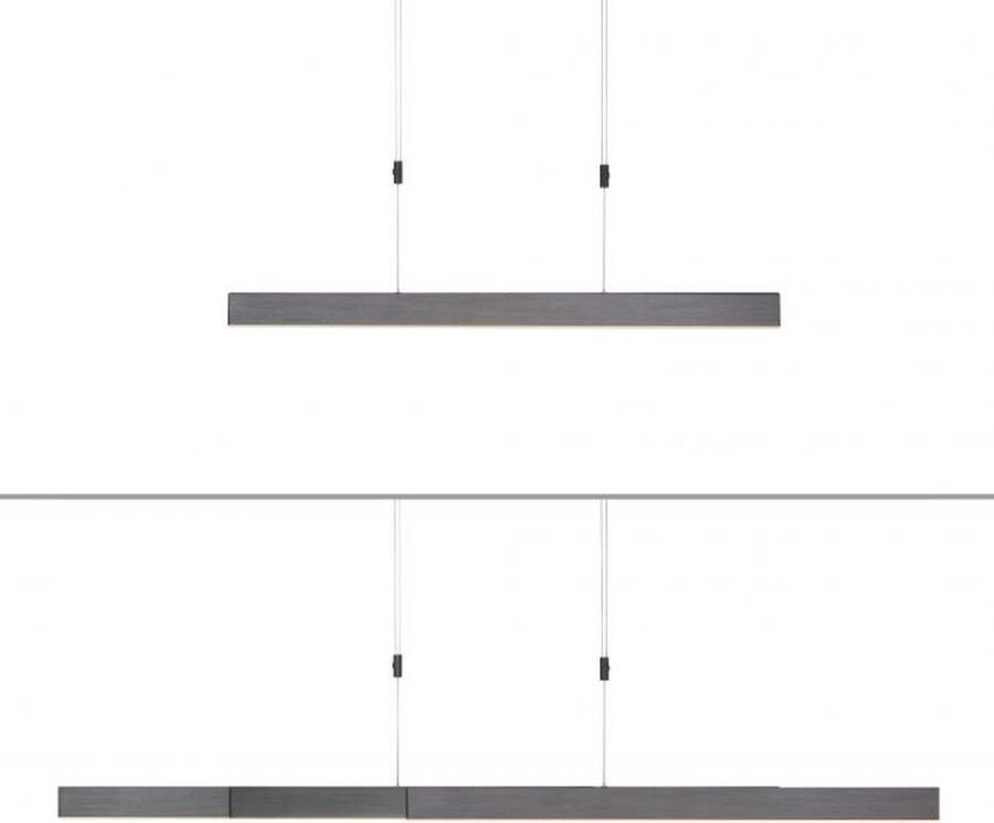 Lamponline Paul Neuhaus Hanglamp e-Slide L 120-200 cm donker grijs