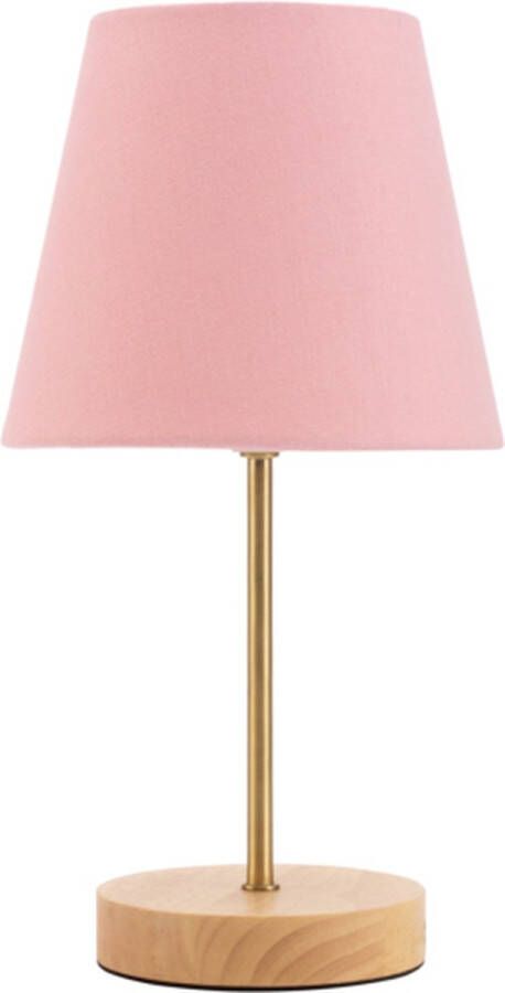 Pauleen Woody Rose Tafellamp hout roze 20W E27
