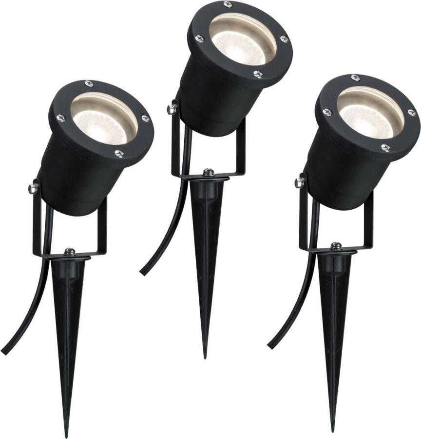 Paulmann Outdoor LED-plantverlichting met grondspies IP65 3x3 5W GU10 zwart