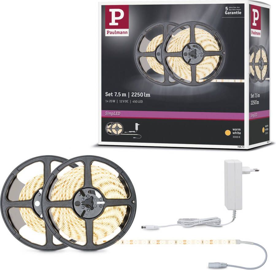 Paulmann SimpLED-stripeset 7 5 m 20 W warmwit gecoat Led strip