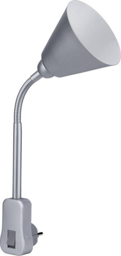 Paulmann stekkerlamp Junus met flexibele arm E14 grijs