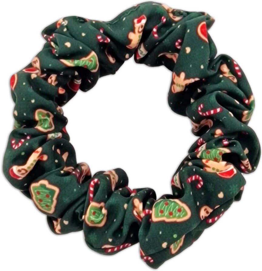 Paw My God! Kerst Scrunchie Voor Baasjes Kleurrijke Haarelastiek Groen Kerstmis Peperkoek Zuurstokken Howliday Crumbles
