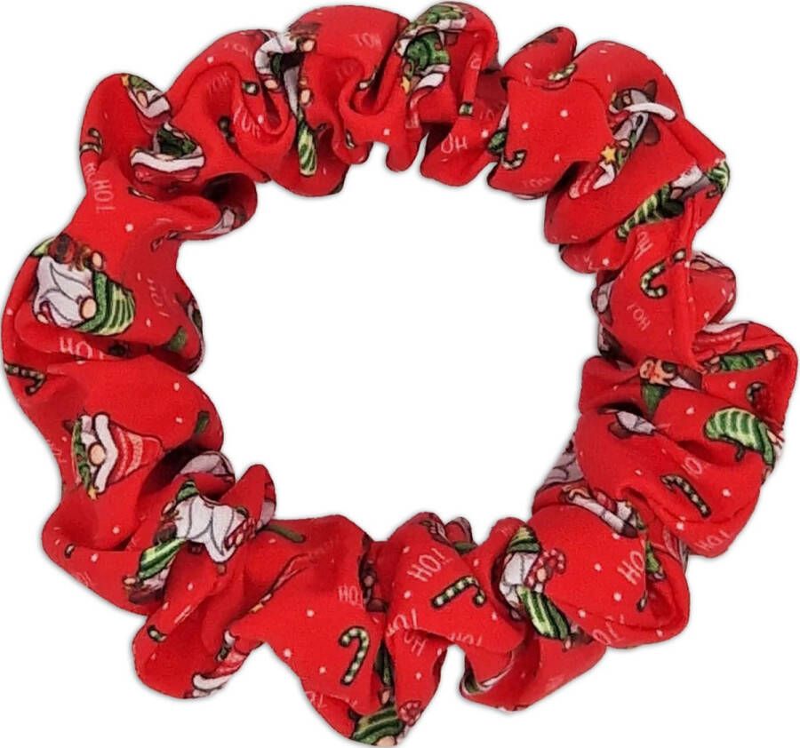 Paw My God! Kerst Scrunchie Voor Baasjes Kleurrijke Haarelastiek Rood Kerstmis Kerstkabouters Gnomey Glamour