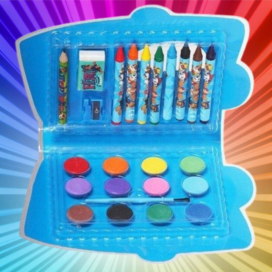 PAW Patrol Art Set | Met Waskrijtjes Waterverf Kleurplaatjes Puntenslijper Potlood en Gratis Spinner!