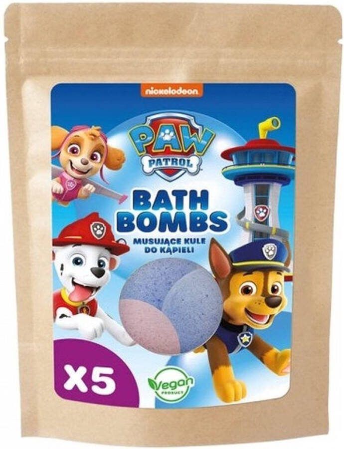 PAW Patrol Bruisballen voor Bad Bruisballen Kind Badbom Bath Bombs Bruisballen Kinderen Badballen Speelgoed 5 x 50 g Framboze en Braambes Geur- Vegan