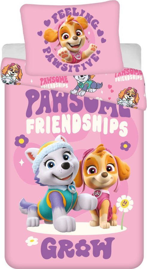 PAW Patrol Dekbedovertrek Pawsome Friendship Eenpersoons 140 x 200 cm Polyester