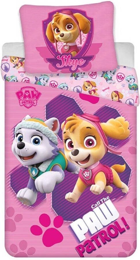 PAW Patrol Dekbedovertrek Skye Everest Eenpersoons 140 x 200 cm Polykatoen