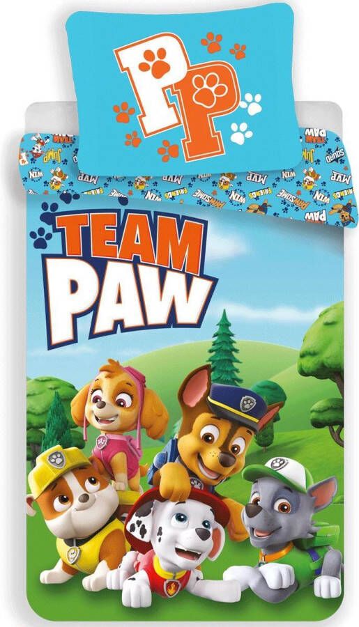 PAW Patrol Dekbedovertrek Team PAW Eenpersoons 140 x 200 cm Katoen