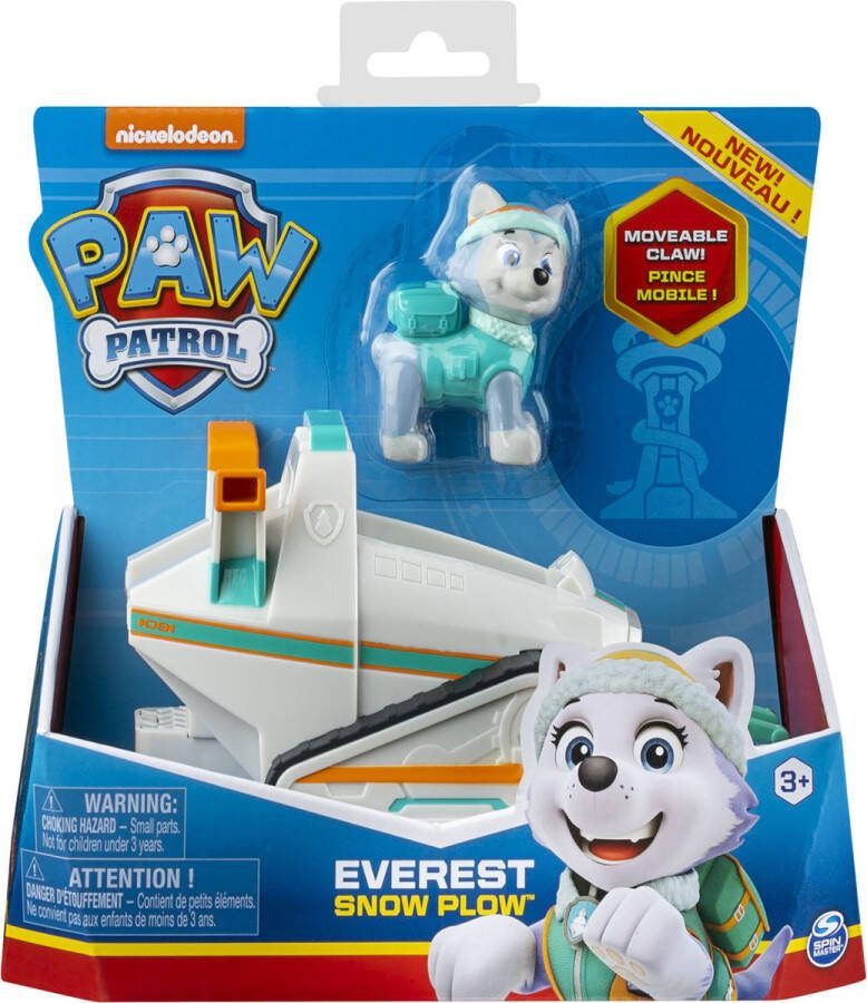 PAW Patrol Everest's Sneeuwschuiver speelgoedauto met speelfiguur 71% gerecycled plastic duurzaam speelgoed