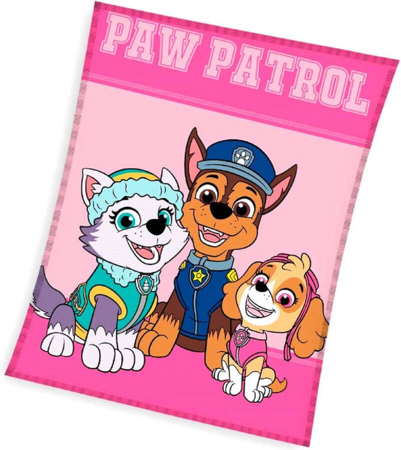 PAW Patrol fleece deken roze PAW Skye en Everest plaid 100 x 140 cm