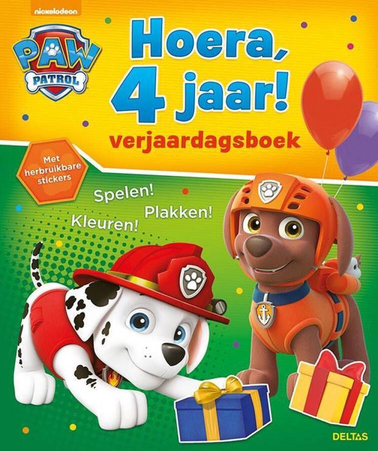 PAW Patrol Kleurboek Hoera 4 jaar! Verjaardagsboek