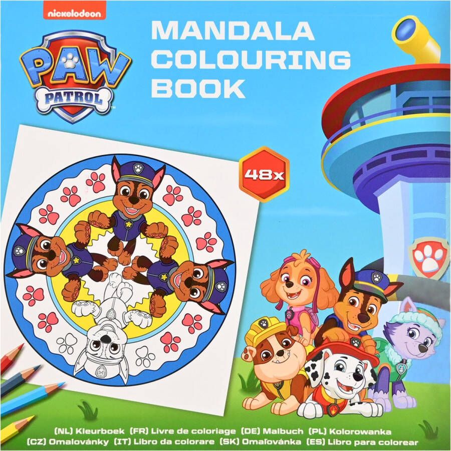 PAW Patrol Mandala Kleurboek Jongens Kleurboek voor Kinderen Tekenboek voor Kinderen Kleurboek Kinderen Tekenen Kinderen Kleurplaten Tekenblok voor Kinderen Kleurboekjongens 48 Pagina's 18 x 18 cm Vanaf 3 jaar Multi