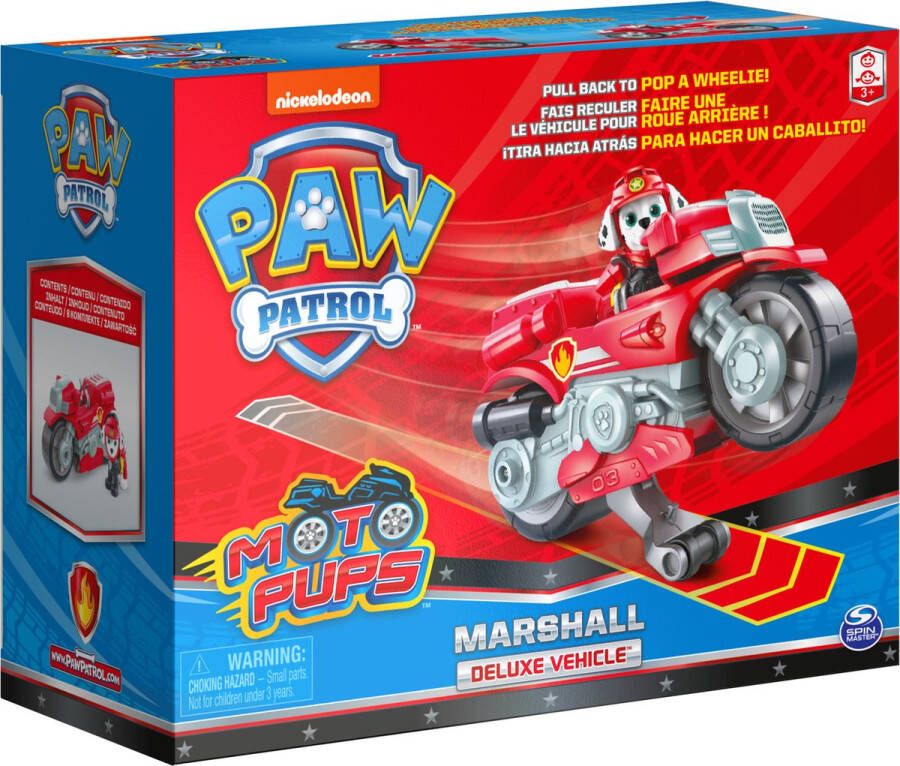 Nickelodeon PAW Patrol Moto Pups Marshall Terugtrekmotor Speelgoedvoertuig