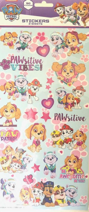 PAW Patrol nickelodeon 2 stickervellen 50 stuks