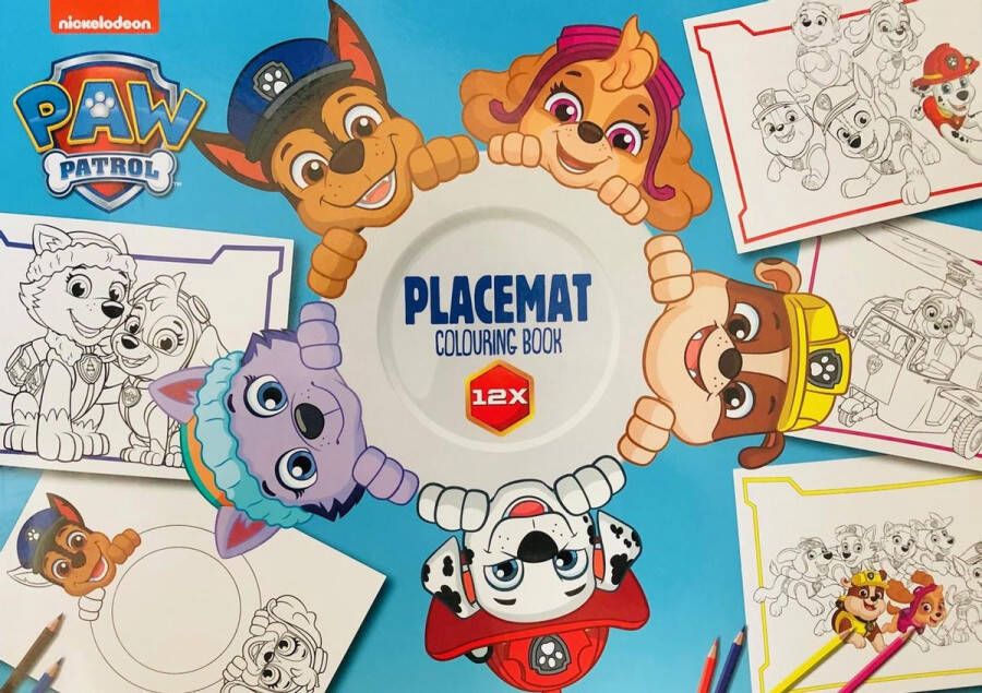 PAW Patrol Placemat Onderleggers 12 stuks in Kleurboek