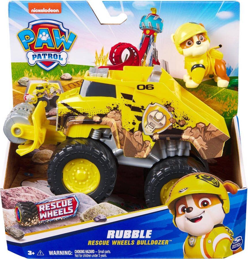 PAW Patrol Reddingswagens Bulldozer met Rubble speelfiguur Speelgoedauto