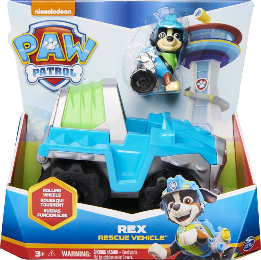 PAW Patrol Rex's Dinosaur-voertuig speelgoedauto met speelfiguur