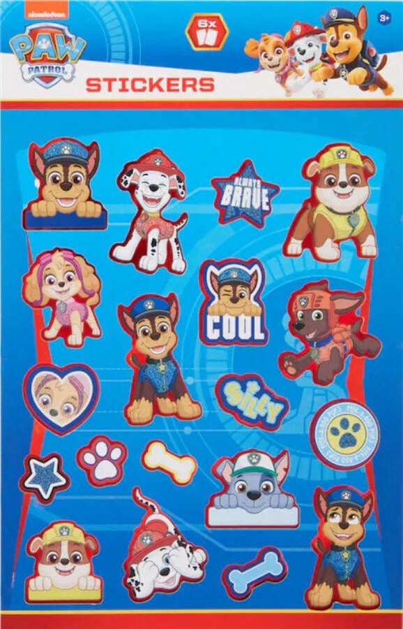 PAW Patrol Stickers 6 vellen NL 100+ stickers