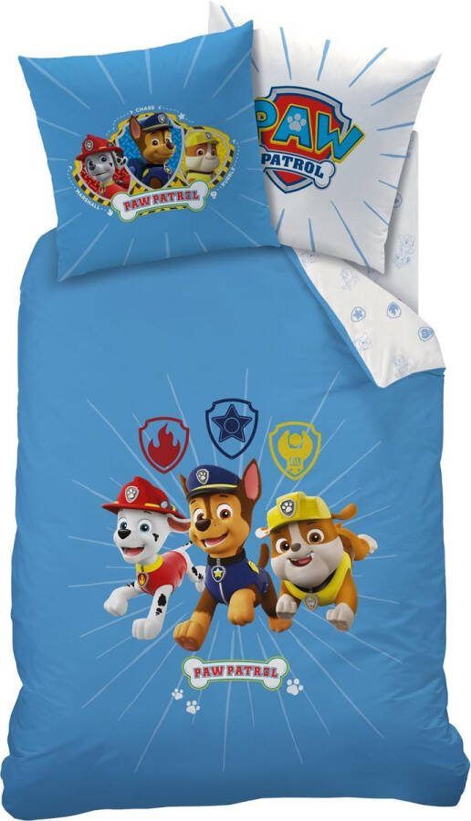 PAW Patrol Team Dekbedovertrek Eenpersoons 140 x 200 cm Blauw