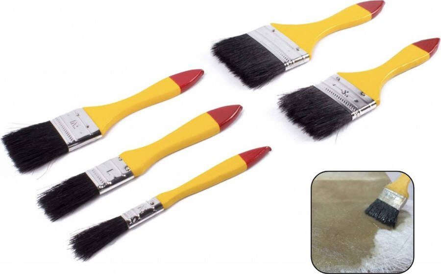 PD Kwastenset 5 Delig kwasten set Platte Kwastenset