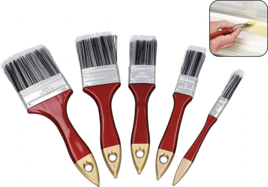 PD Kwastenset 5 Delig kwasten set Platte Kwastenset synthetisch