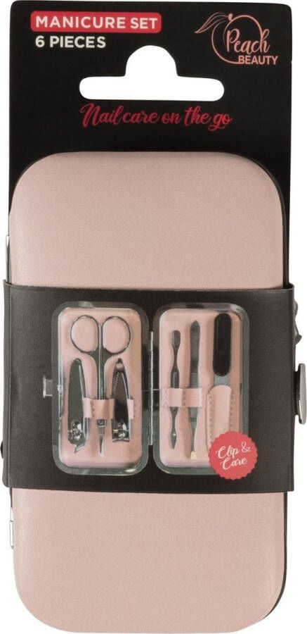 Peach Beauty 6-Delige Manicure Set Manicuresets Dames Manicure Met Nagelriem Knipper